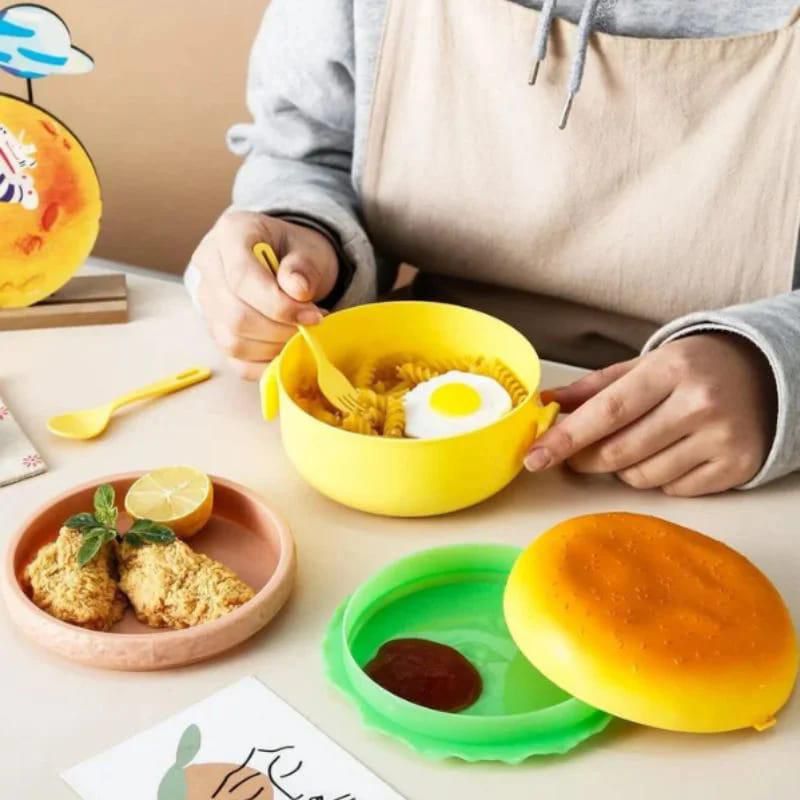 Burger Shape Lunch Box with Spoon
