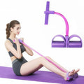 Tummy Trimmer Foot Pedal Resistance Band Elastic Sit-Up Pull Rope Fitness & Yoga Trainer Random Colors
