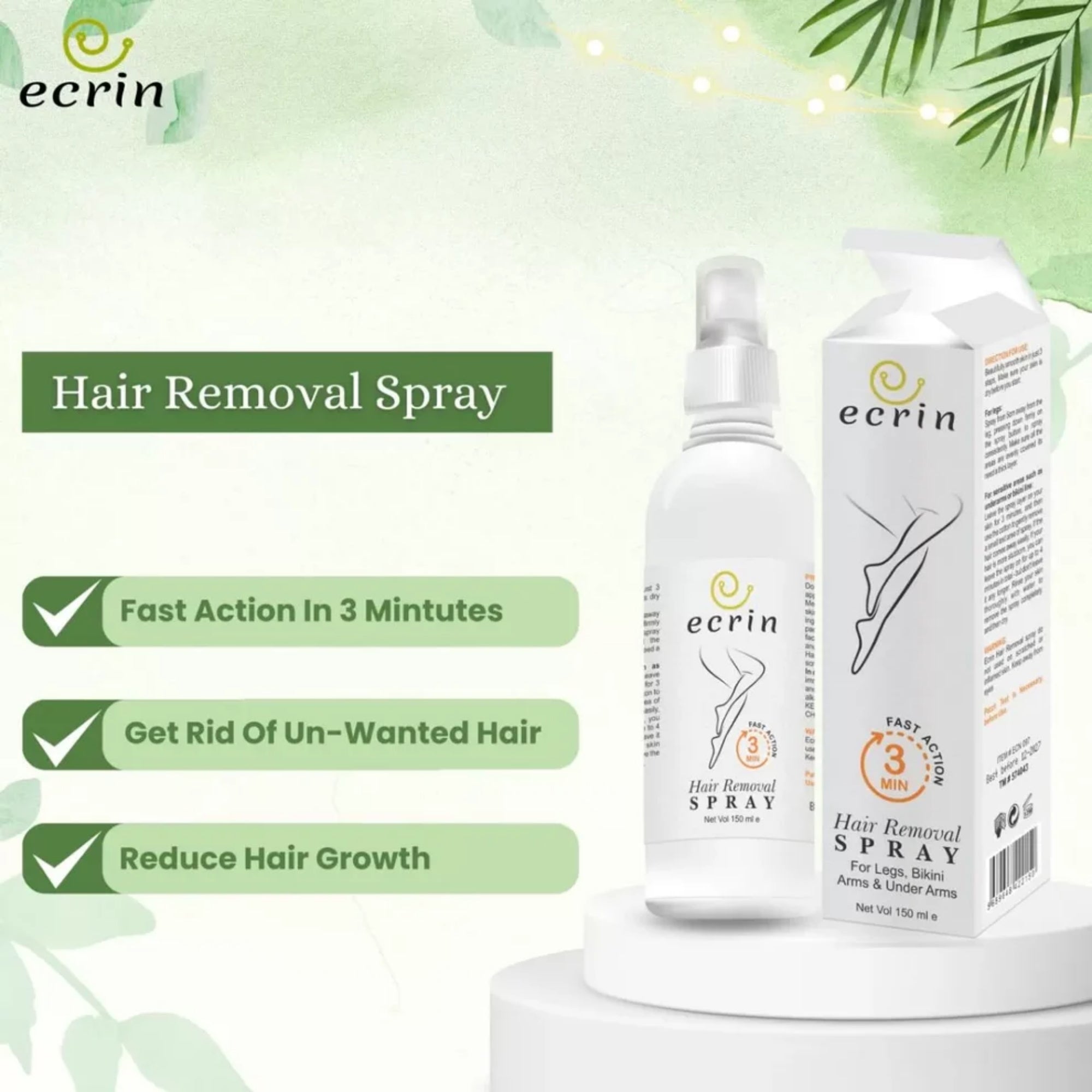 Ecrin Hair Removal Spray for Men & Women