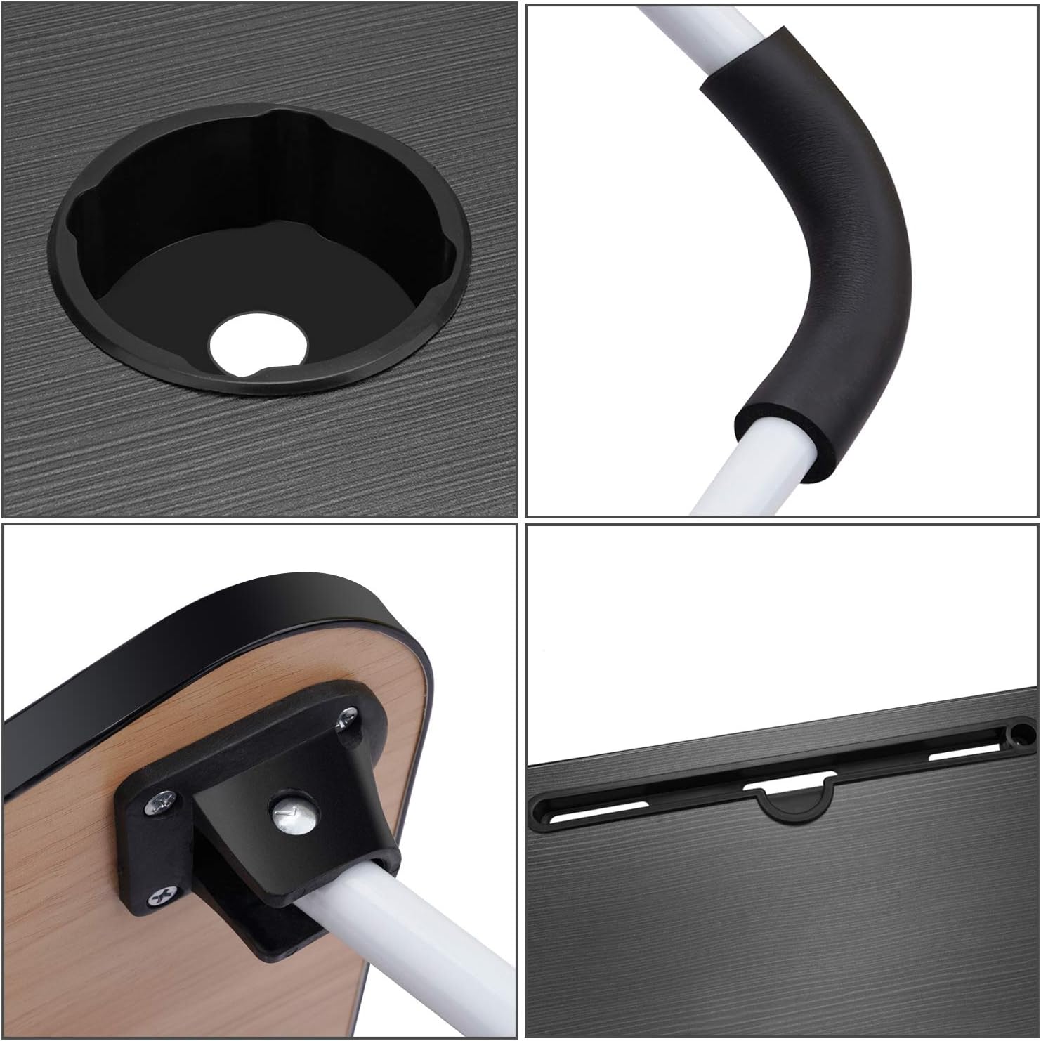 Laptop Table  Black Color Foldable Legs, Tablet Groove & Cup Slot