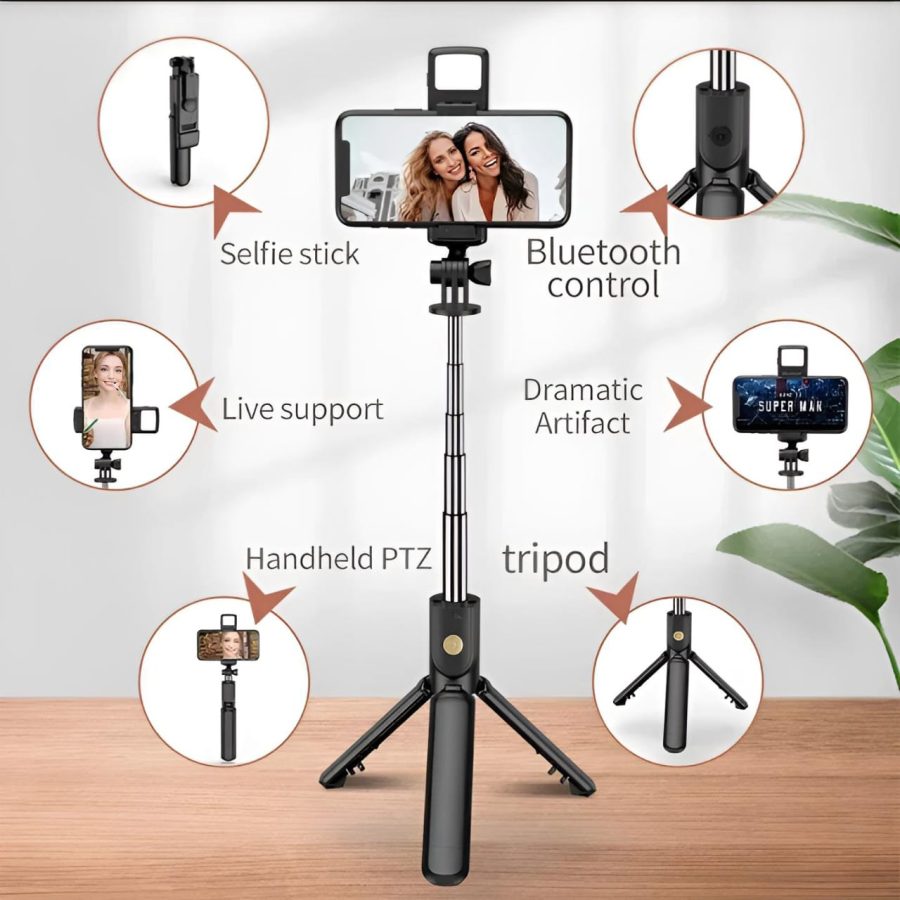 R1s Bluetooth Selfie Stick Tripod with Remote | 360°