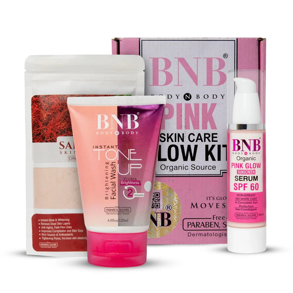 BNB Pink Face Glow Kit  3-in-1 Skincare Wash Mask