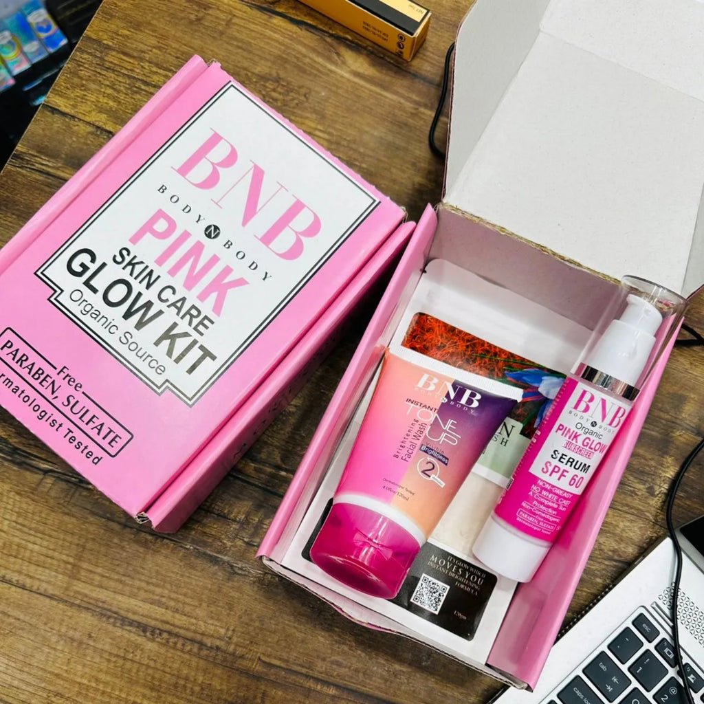 BNB Pink Face Glow Kit  3-in-1 Skincare Wash Mask